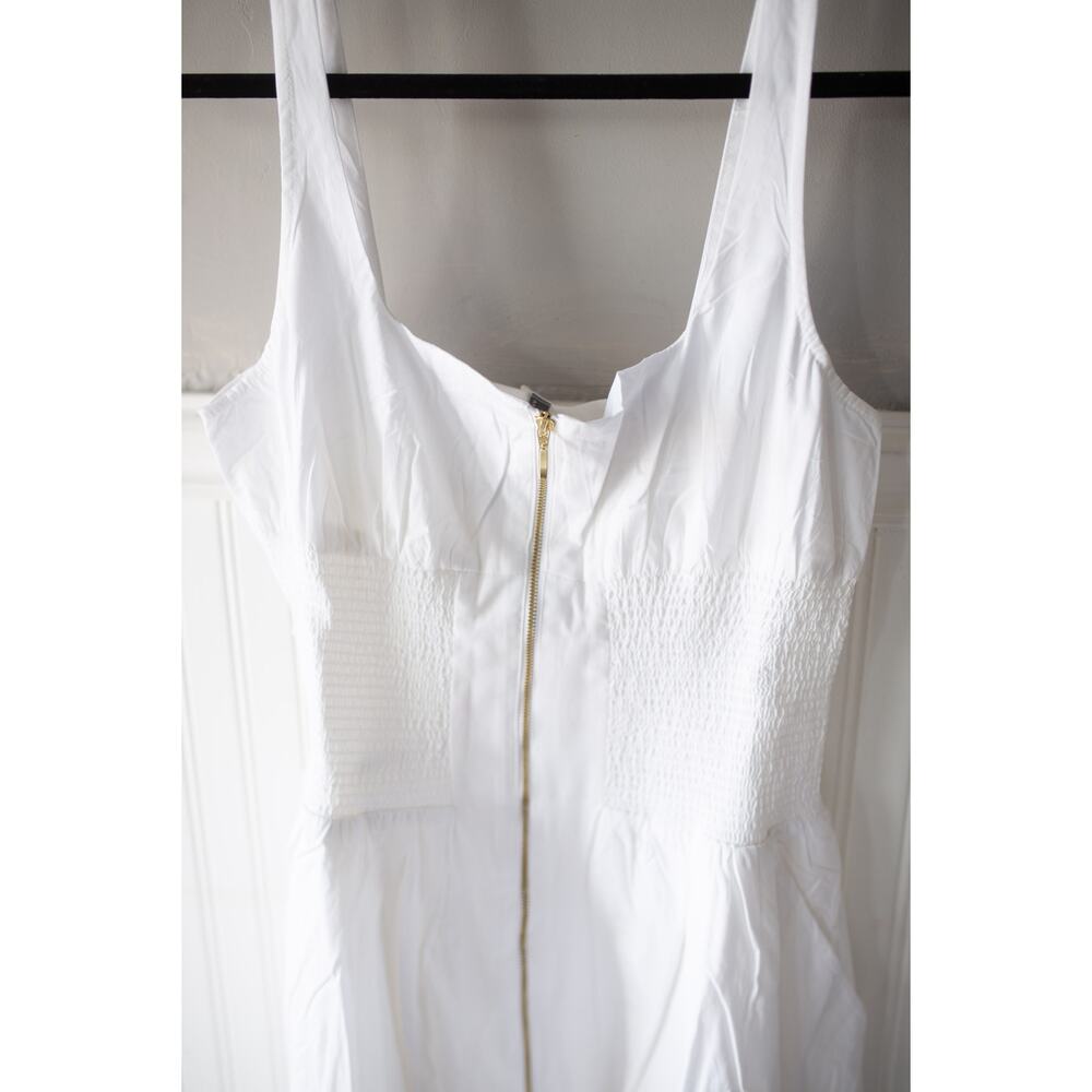 Anthropologie Tommie Sleeveless Scoop-Neck Smocked Front-Zip Shirt Dress Medium - Picture 4 of 6